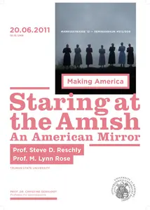 Poster for the guest lecture by Dr. M. Lynn Rose and Dr. Steven D. Reschly. In addition to the information about the event, it shows a photo of Amish women standing in a line.