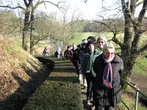 Photo of the group exploring the landscape garden of Wilhelmsbad.