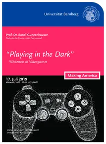 Poster for the guest lecture by Prof. Dr. Randi Gunzenhäuser. In addition to the information about the guest lecture, it shows an illustration of a PlayStation controller.