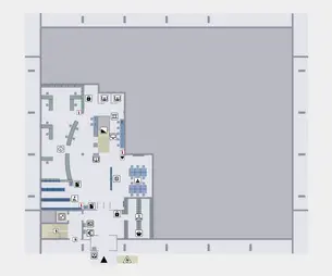 Floor plan of the ground floor of Branch Library 3 from the Room Information System