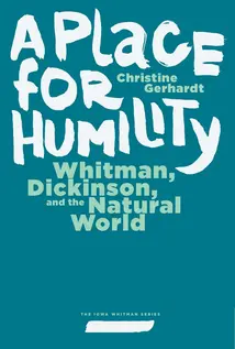 Book cover of „A Place for Humility” by Christine Gerhardt, white and light green font color on turquoise background