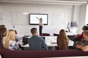 University Students Attending Lecture On Campus