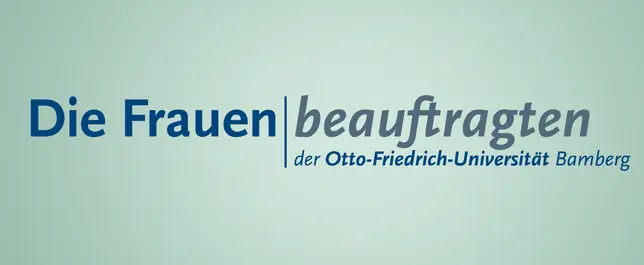 Banner mit Aufschrift "Die Frauenbeauftragten"