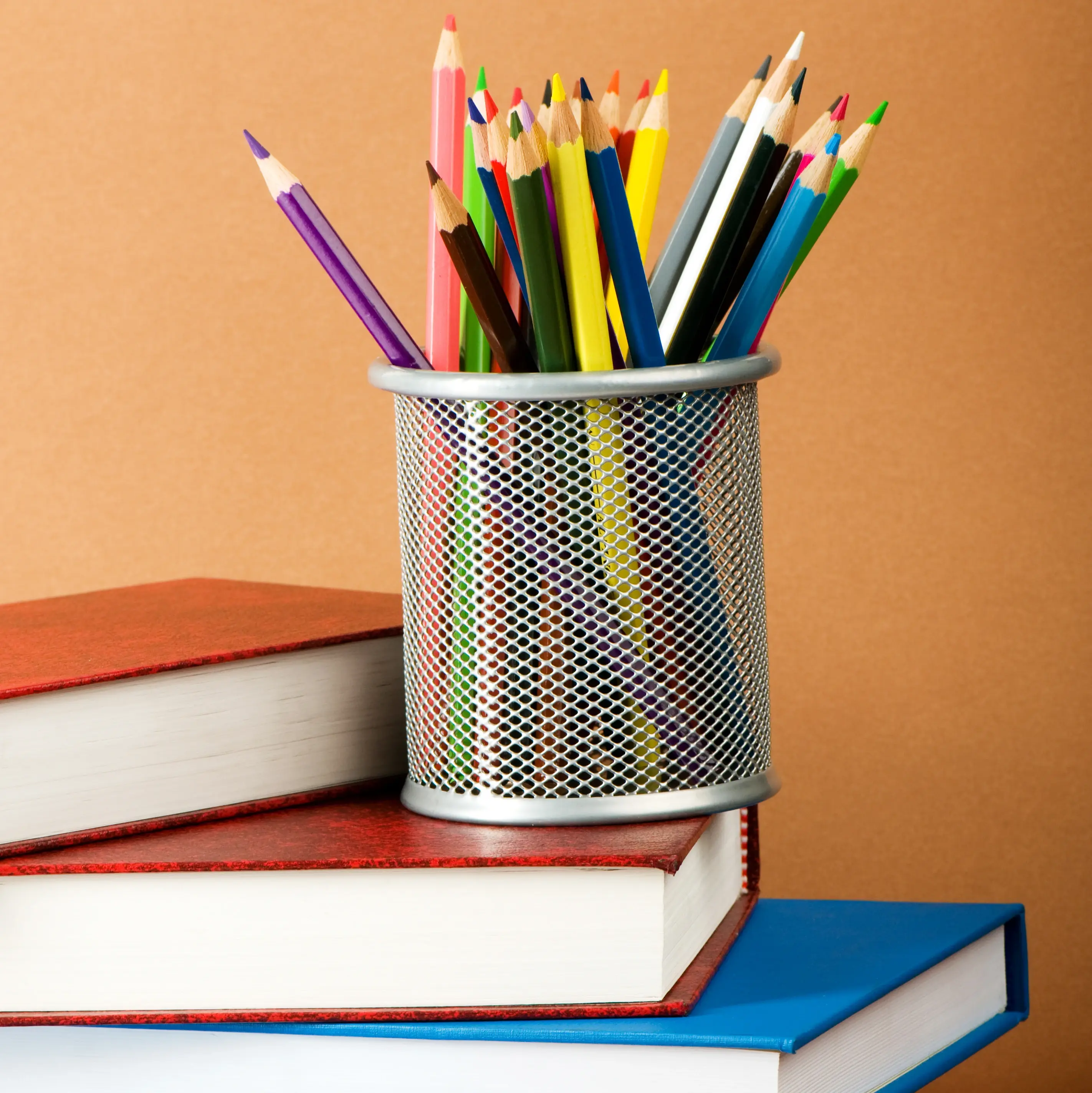 Back to school concept with books and pencils