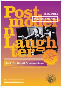 Poster for the guest lecture by Prof. Dr. Randi Gunzenhäuser. In addition to the information about the event, it shows a photograph from the movie “Pulp Fiction”.