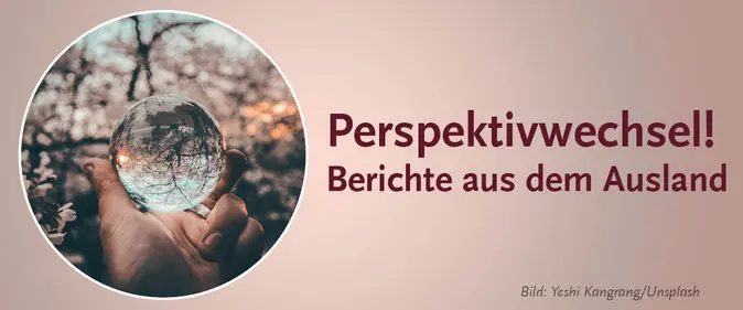 Banner mit einer Glaskugel und der Aufschrift "Perspektivwechsel"