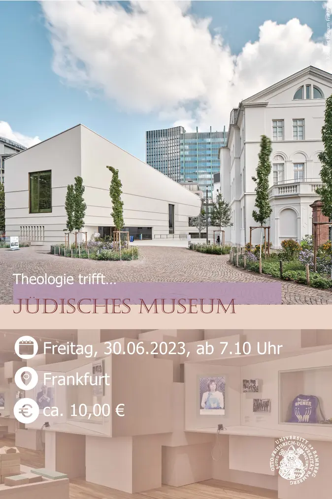 Poster mit Werbung für den Besuch im Jüdischen Museum Frankfurt.