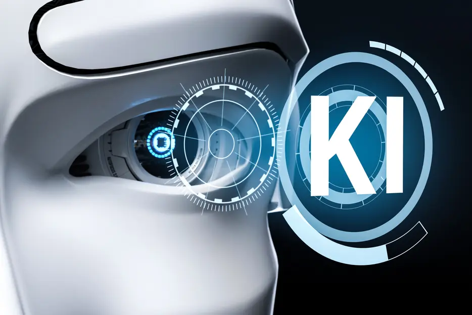 3D Illustration Roboter Auge KI