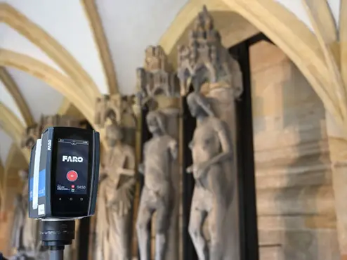 Unterschiedliche 3D-Scanner im Diözesanmuseum in Bamberg. 