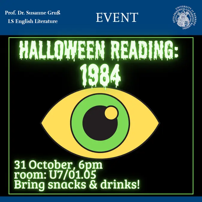 Halloween Event Orwell's 1984 Chair of English Literature