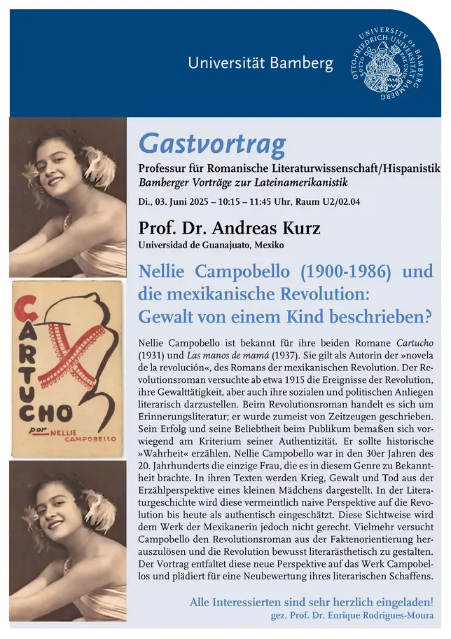 Plakat zum Gastvortrag von Prof. Dr. Andreas Kurz