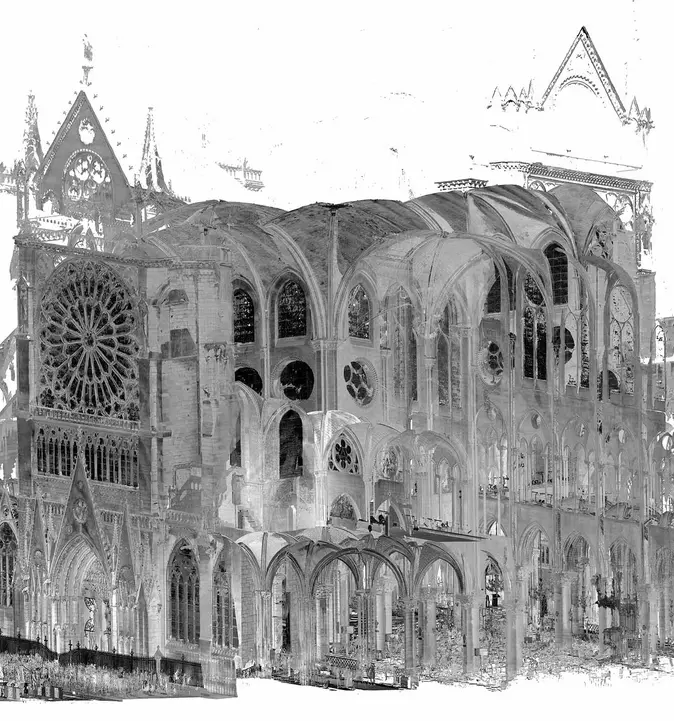 Notre Dame, Punktwolkenansicht, 3D-Modell