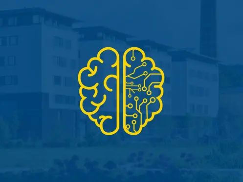 Gehirn-Symbol vor blauem Hintergrund