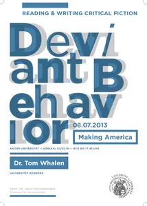 Poster for the guest lecture by Prof. Tom Whalen. It shows the information about the event in blue font on a white background.