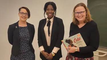 From left to right, Dr. Mareike Spychala, Dayan Kodua, Dr. Andrea Bartl