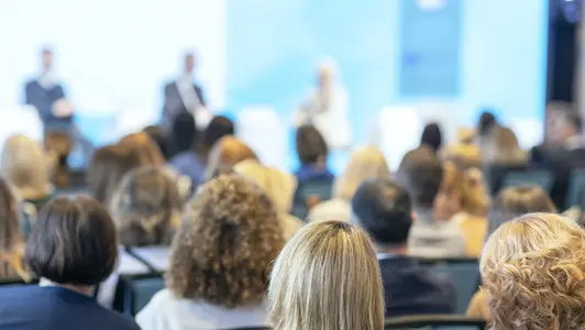 Business conference and presentation, international political meeting or roundtable