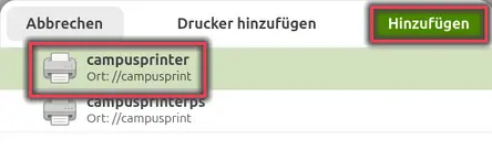 view Select and add campusprinter