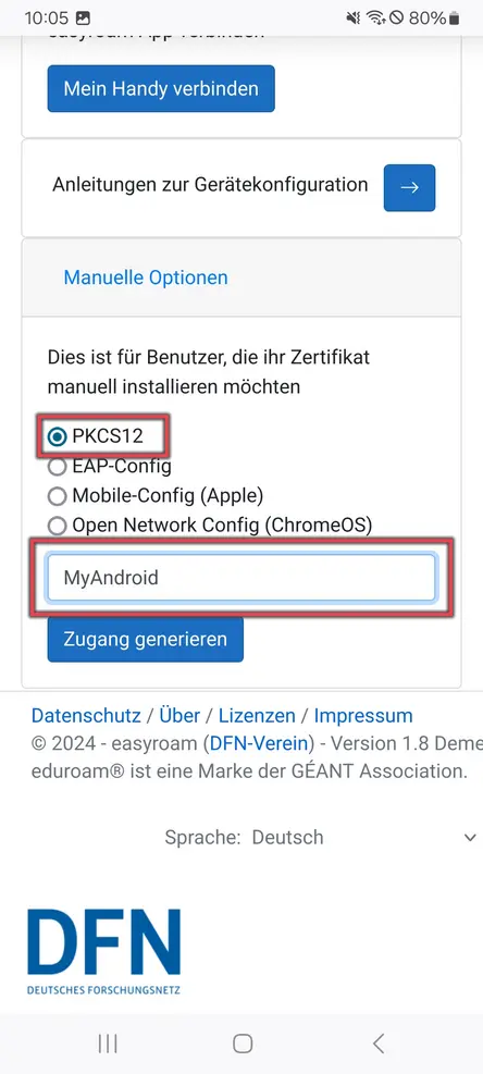 View manual options