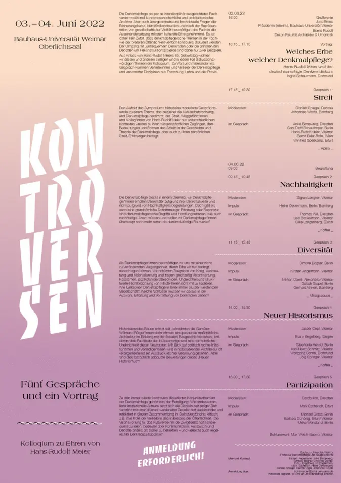 Plakat Kolloquium "Kontroversen"