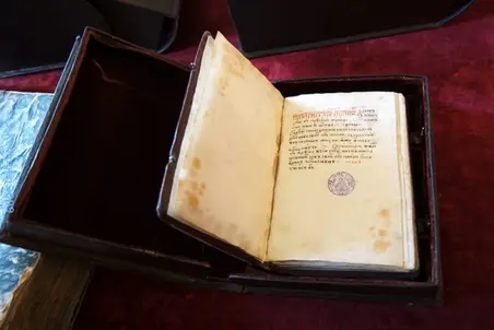 Ein Kodex in der Bibliothek des Rila-Klosters, Bulgarien