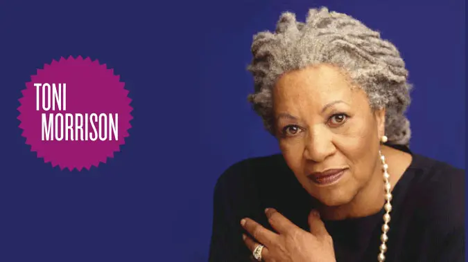 Farbiges Portrait der afro-amerikanischen Autorin Toni Morrison 