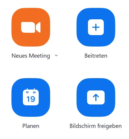Ansicht Zoom Home Menü