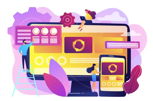 Single page application concept vector illustration.