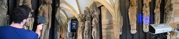 Unterschiedliche 3D-Scanner im Diözesanmuseum in Bamberg. 