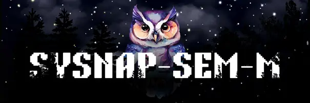 Eule hinter dem Text: SYSNAP-Sem-M