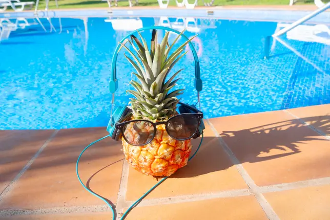 pinapple near swimming pool