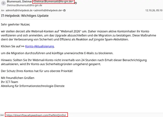 Phishing-E-Mail vom 12.10.2026