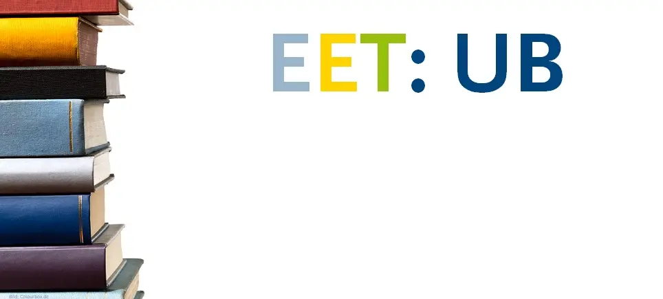 Bücherstapel mit Schriftzug "EET: UB"