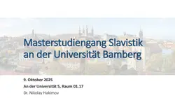 Slavistik an der Universität Bamberg