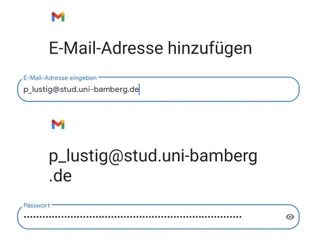 view Entering your email address and password