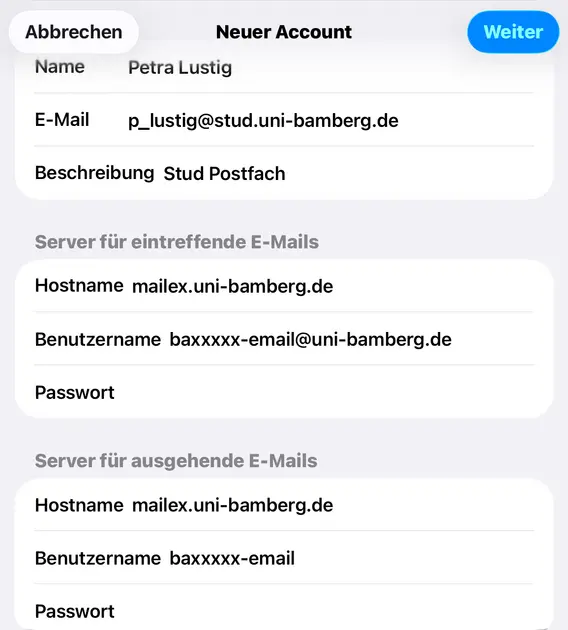 view Setting up a mailbox configuration for an alternative email system
