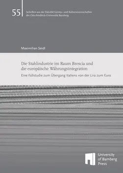 Buchcover zum Titel "Die Stahlindustrie im Raum Brescia und die europäische Währungsintegration" von Maximilian Seidl