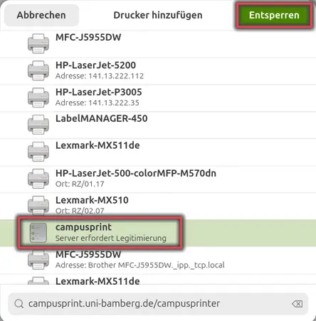view Add Printer Settings
