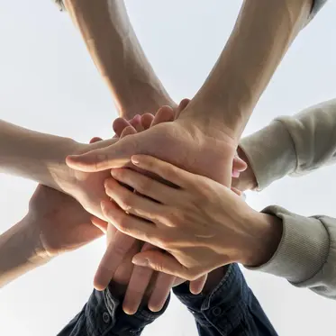 group teenagers happy be back university