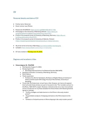 My academic CV in English.