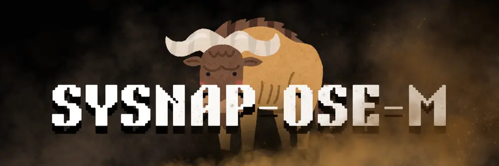 GNU hinter dem Schriftzug: SYSNAP-OSE-M