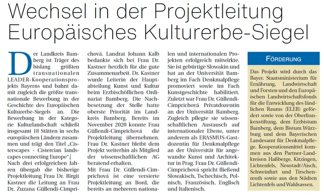 Bericht im Landkreismagazin Bamberg 5/2020, S.12