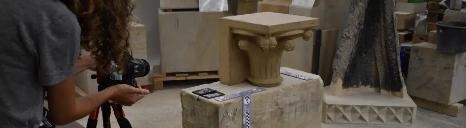 3D gedrucktes Kapitell in der Dombauhütte Bamberg