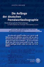 Cover: Kremer, Fremdwortlexikographie