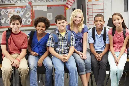 Group of Elementary Pupils In Classroom