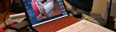 Laptop mit photogrammetrischen Aufnahmen