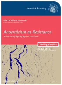 Poster for the guest lecture by Prof. Dr. Roberta Maierhofer. In addition to the information about the guest lecture, it shows blue lines on a beige background.