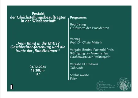 Zu sehen ist ein Bild mit detaillierten Informationen zum Festakt.