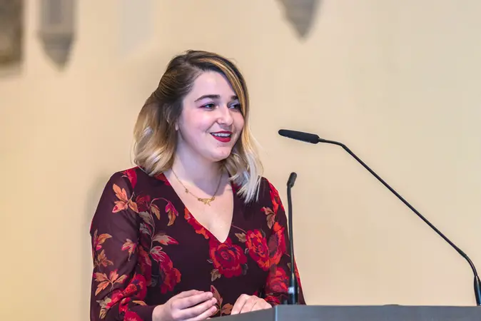 Rebecca Hastert, Absolventenfeier, Rede, AULA, Universität Bamberg