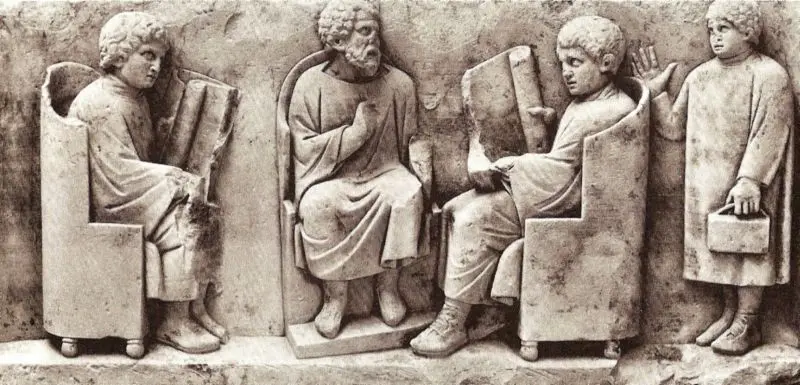 Schulszene aus dem romanisierten Gallien Schulszene aus dem romanisierten Gallien
