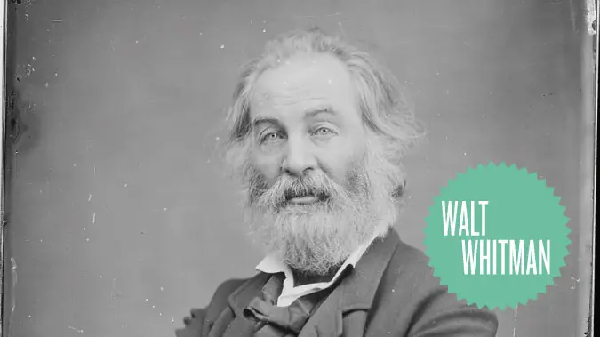 Black and white photography of the American poet Walt Whitman